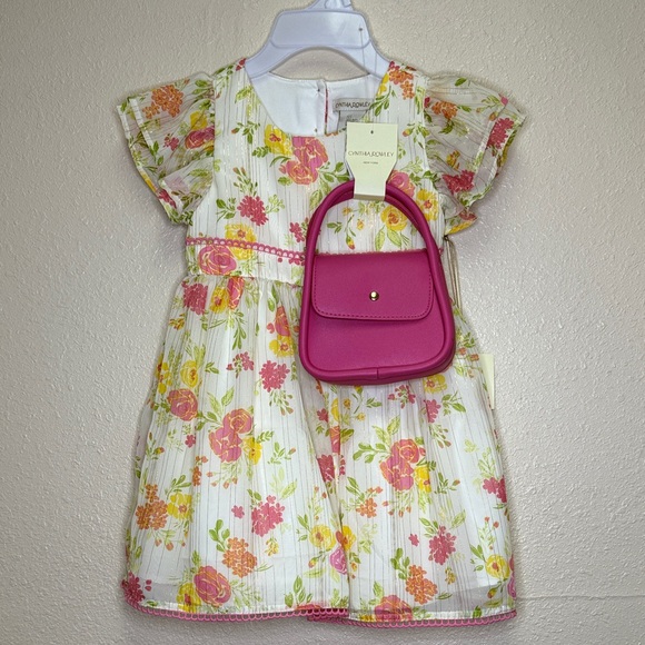 Cynthia Rowley Floral Dress with Pink Bag size 4T - Picture 1 of 9